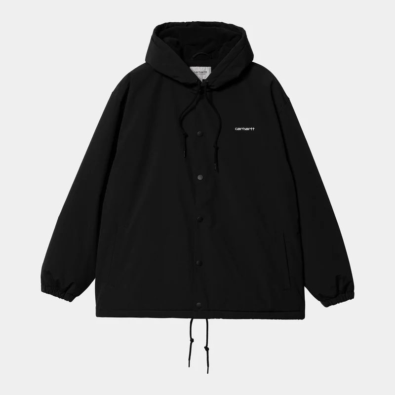 Carhartt WIP Herren-Trainerjacke mit Kapuze – Schwarz / Weiß