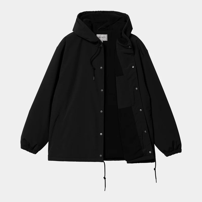 Carhartt WIP Herren-Trainerjacke mit Kapuze – Schwarz / Weiß