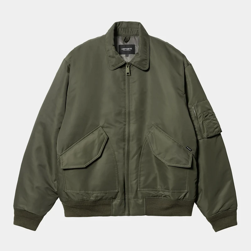 Carhartt WIP Herren Olten Bomberjacke – Pflanzen-/Rauchgrün
