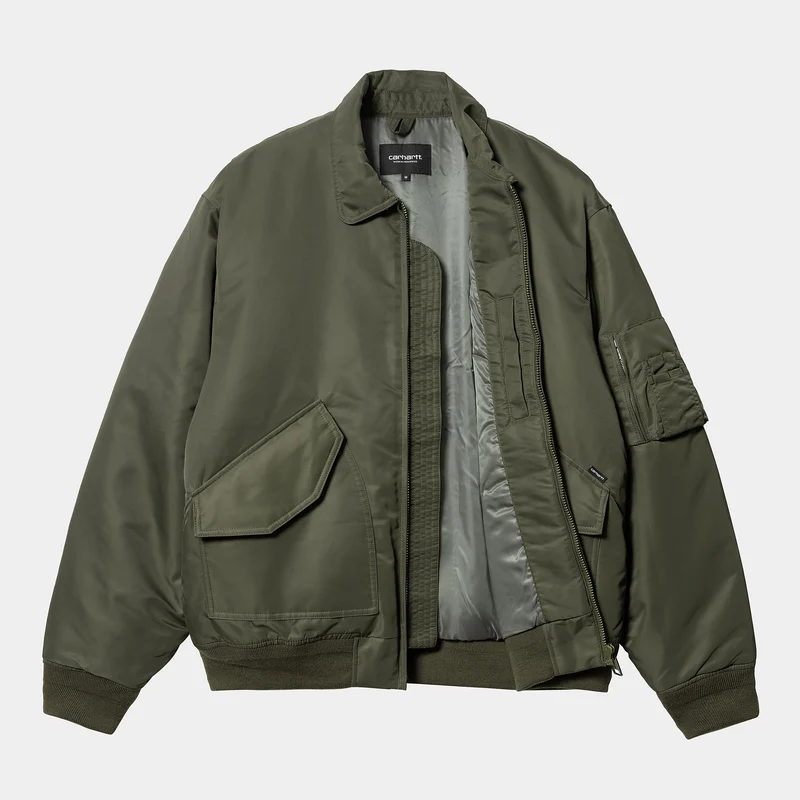 Carhartt WIP Herren Olten Bomberjacke – Pflanzen-/Rauchgrün