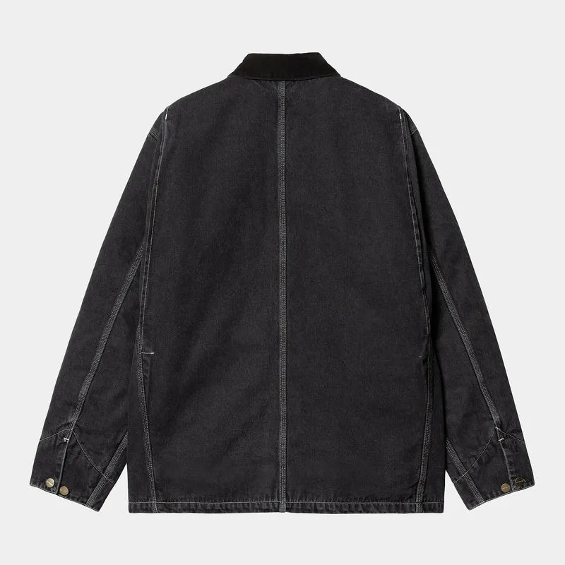 Carhartt WIP Herren OG Chore Stone Washed Jacke – Schwarz / Schwarz