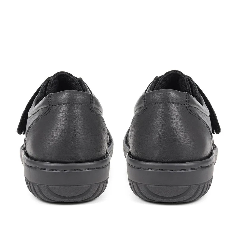 Leather Touch-Fastening Shoes - LUCK38001 / 324 182 - Black