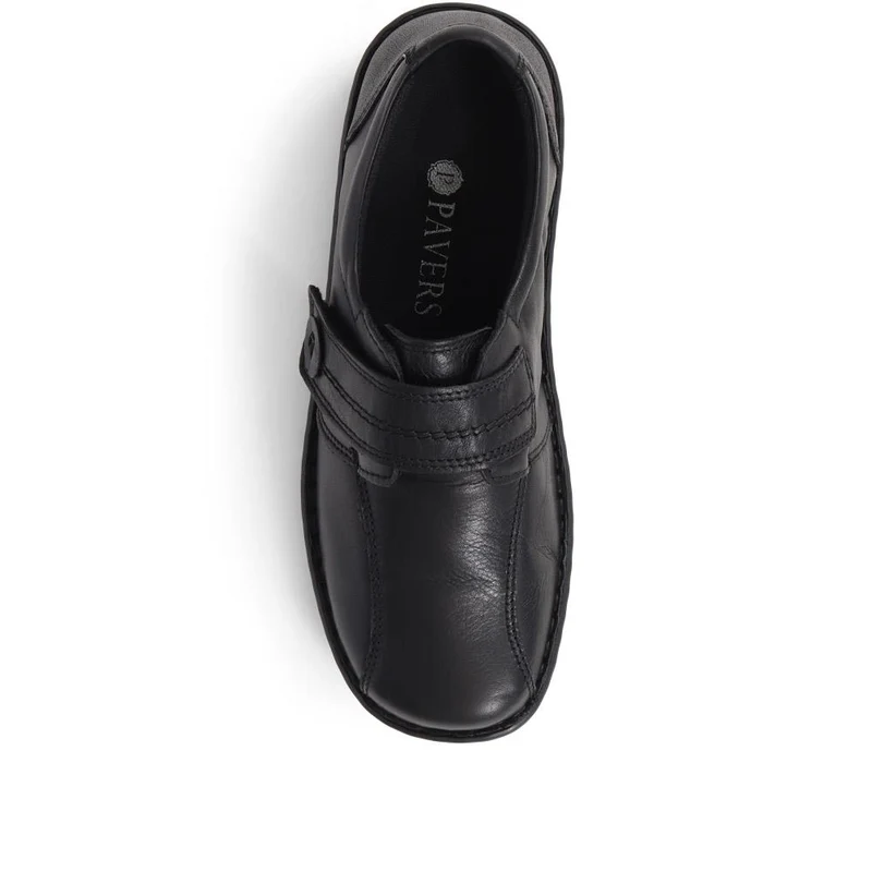 Leather Touch-Fastening Shoes - LUCK38001 / 324 182 - Black
