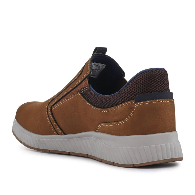 Wide Fit Elasticated Slip-On Shoes - GANG41015 / 327 551 - Brown