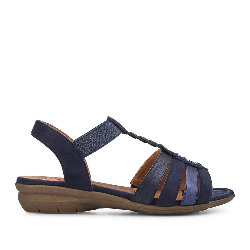 Wide-Fit Shock-Absorbing Sandals - RELIF41058 / 327 185 - Navy