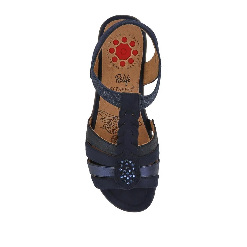 Wide-Fit Shock-Absorbing Sandals - RELIF41058 / 327 185 - Navy