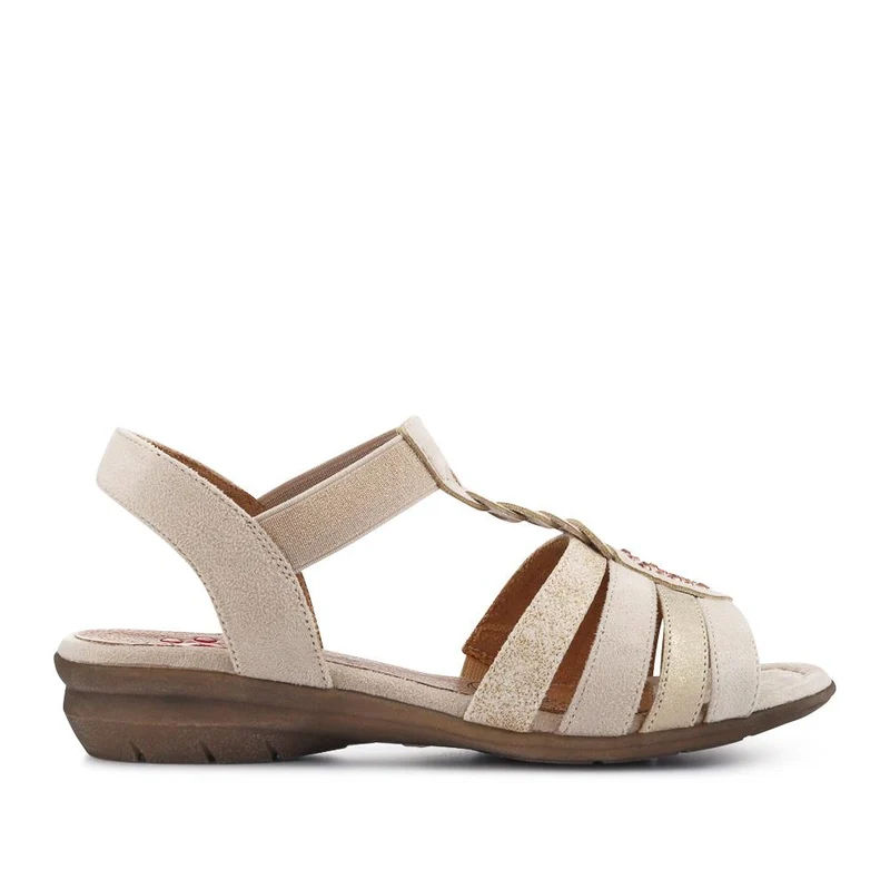 Wide-Fit Shock-Absorbing Sandals - RELIF41058 / 327 185 - Beige