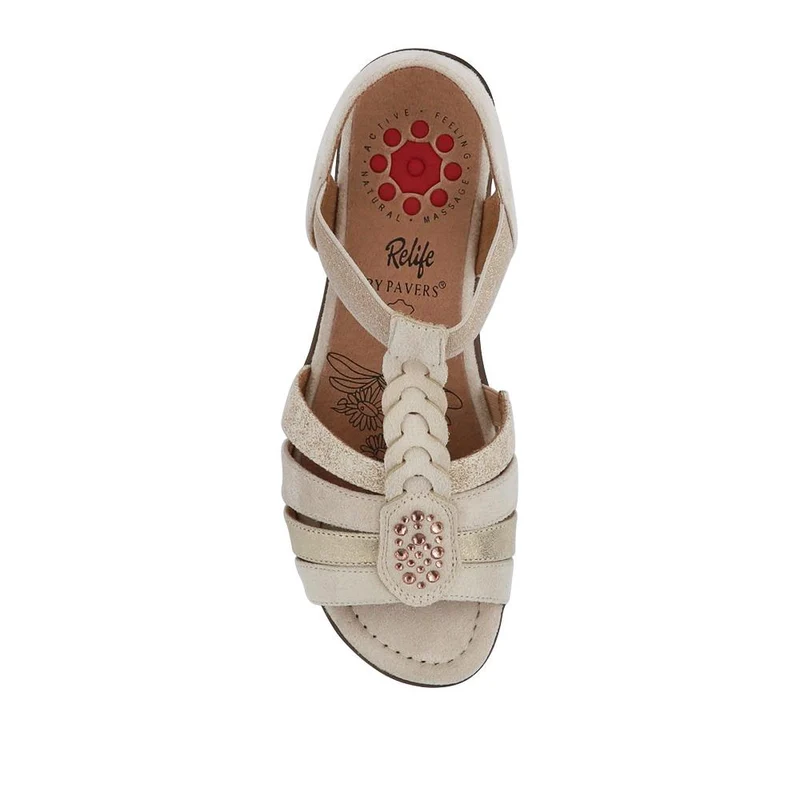 Wide-Fit Shock-Absorbing Sandals - RELIF41058 / 327 185 - Beige