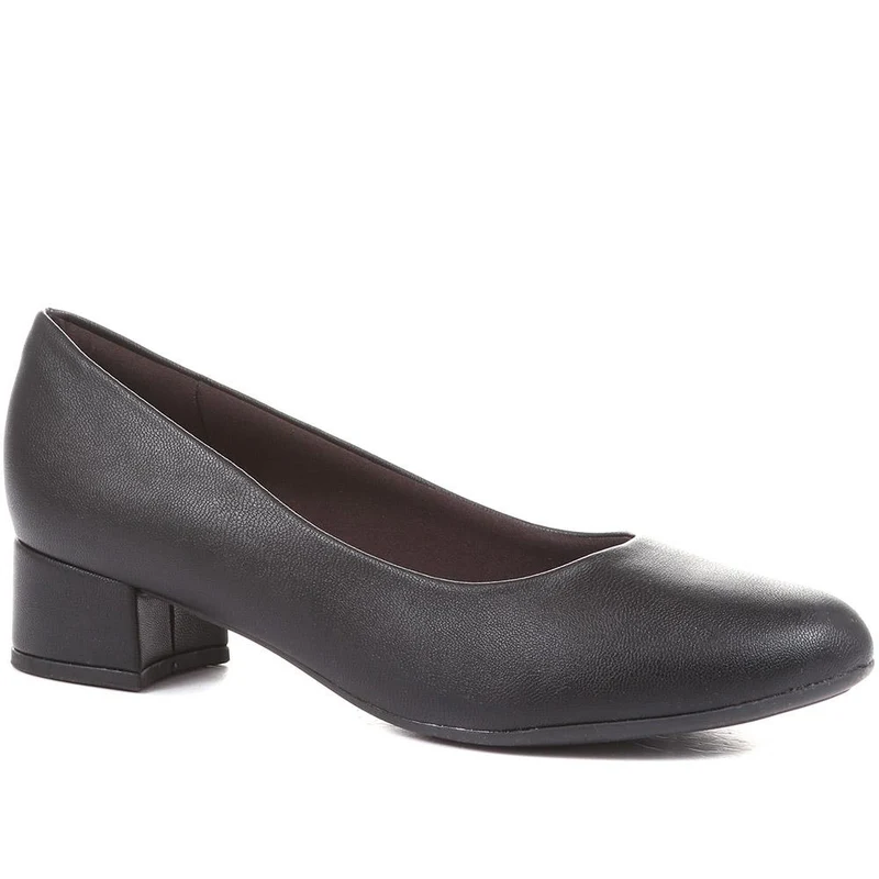 Block Heel Court Shoes - PIC26004 / 310 517 - Black