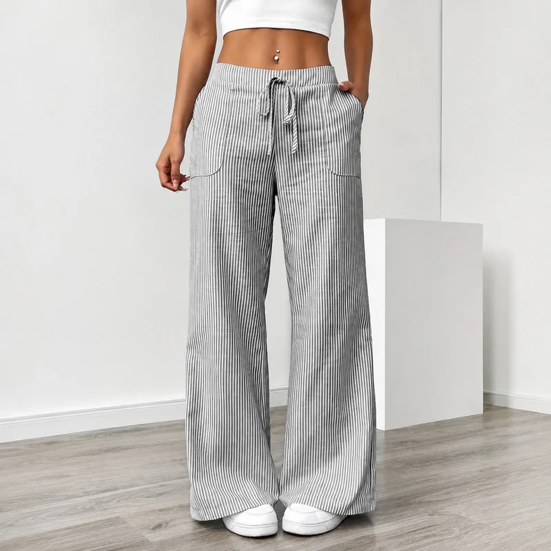 Amanda - Bequeme Gestreifte Hose mit Taschen