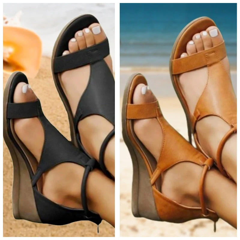 Anne – Orthopädische Ledersandalen mit Absatz