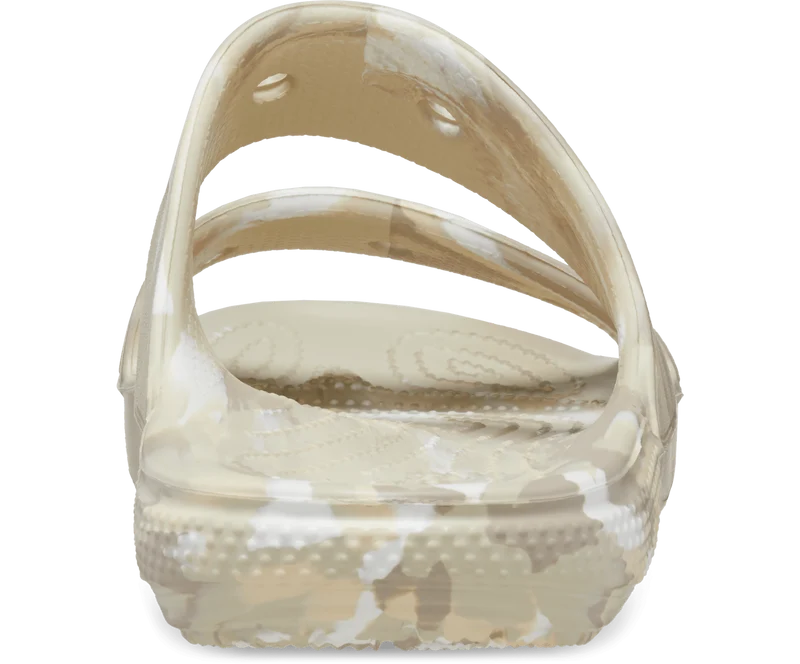 Crocs Klassische marmorierte Unisex-Sandale – Knochen