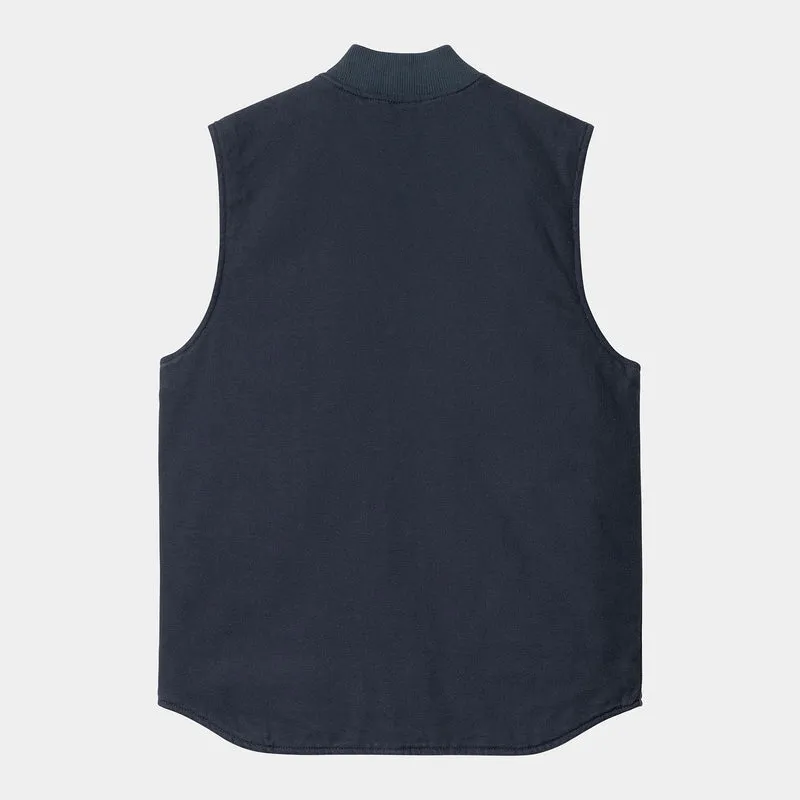 Carhartt WIP Herren-Weste in schwerer Stone-Waschung – Blau