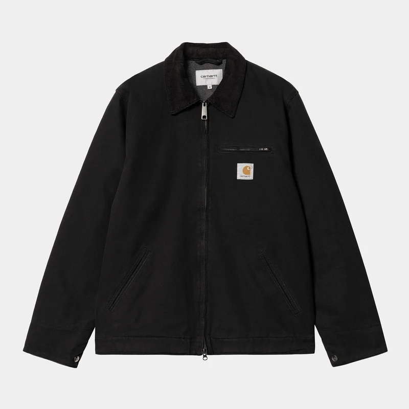 Carhartt WIP Herren Detroit Heavy Stone Wash Jacke – Schwarz / Schwarz