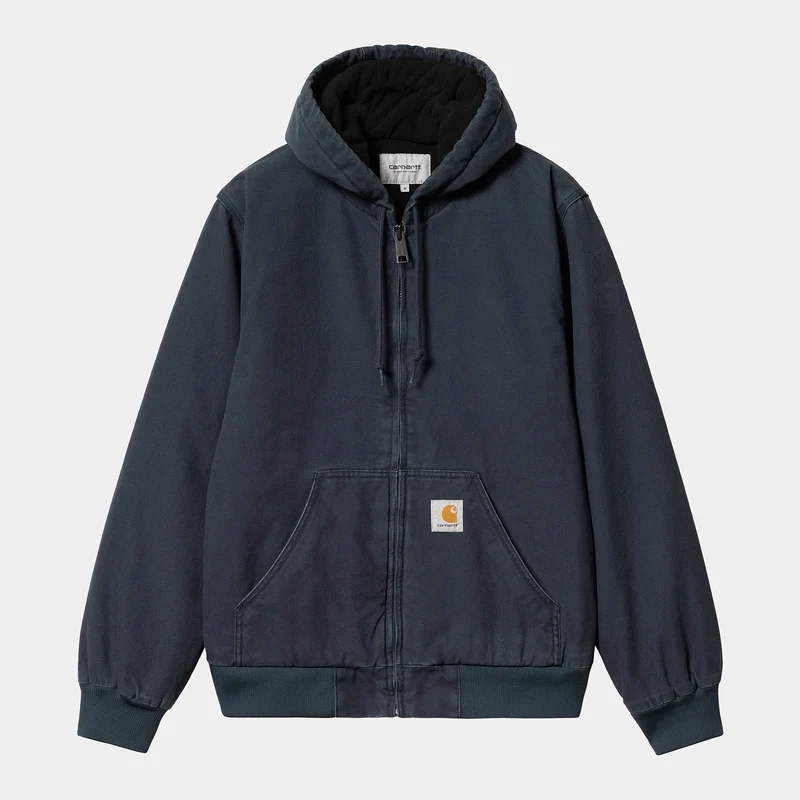 Carhartt WIP Herren Active Heavy Stone Wash Jacke – Blau