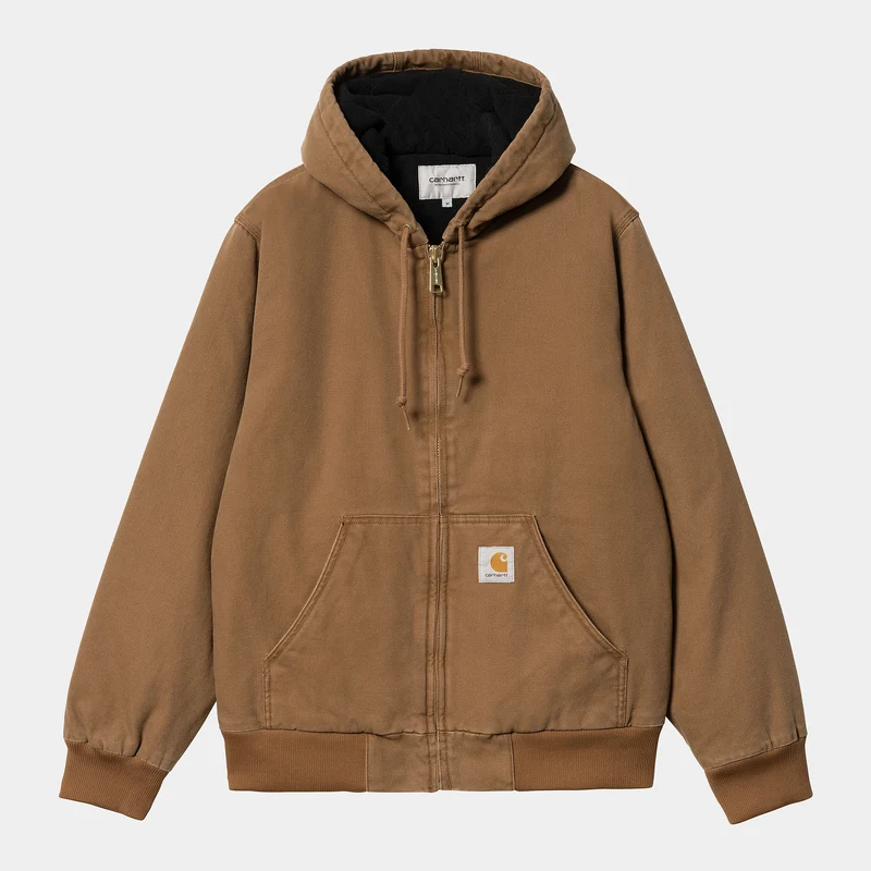 Carhartt WIP Herren Active Heavy Stone Wash Jacke – Hamilton Brown