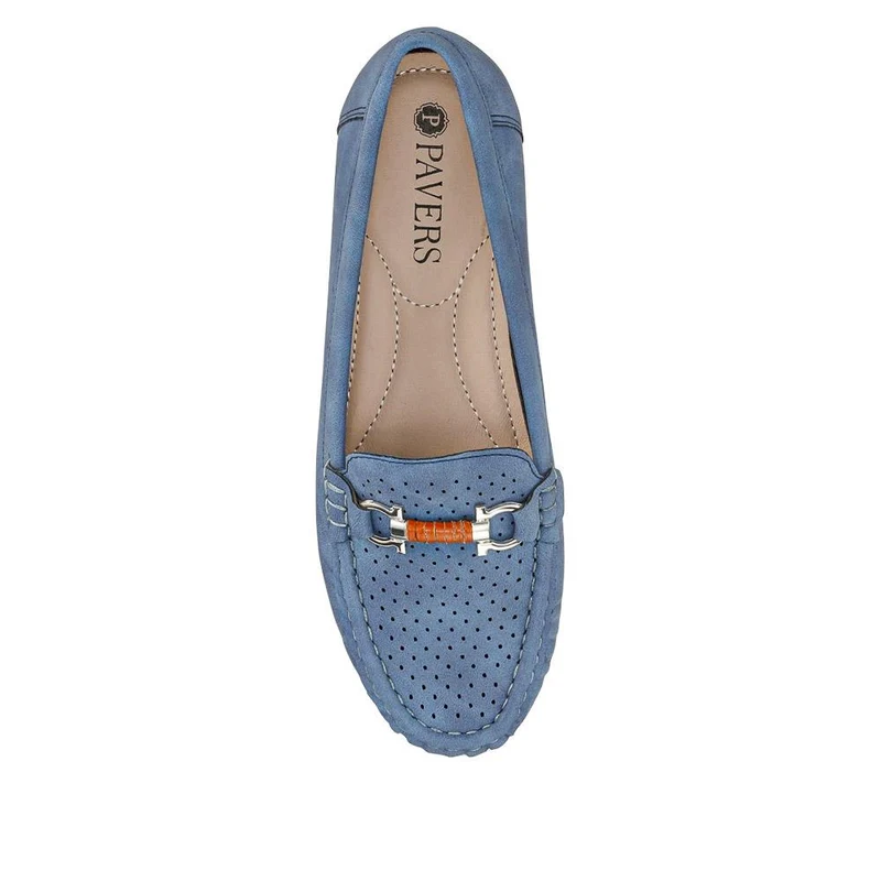 Breathable Buckle Detailed Moccasins - BAIZH41039 / 327 317 - Navy
