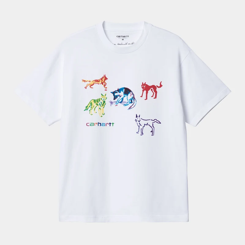 Carhartt WIP Herren Ollie Mac Huskies Kurzarm-Bio-T-Shirt – Weiß