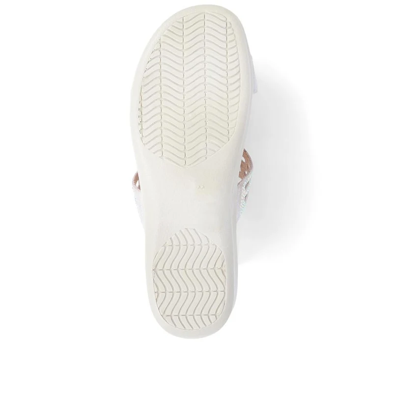 Embellished Floral Mules - POLY39025 / 325 441 - Light Grey