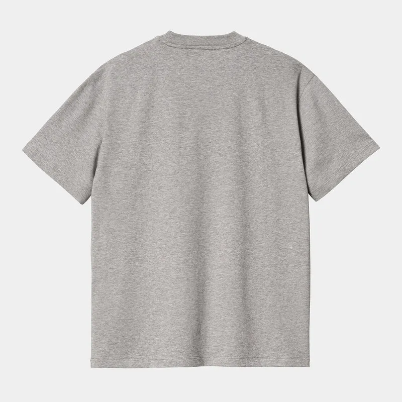 Carhartt WIP Womens Bubbles Kurzarm-T-Shirt aus Bio-Baumwolle - Grey Heather / Cassis