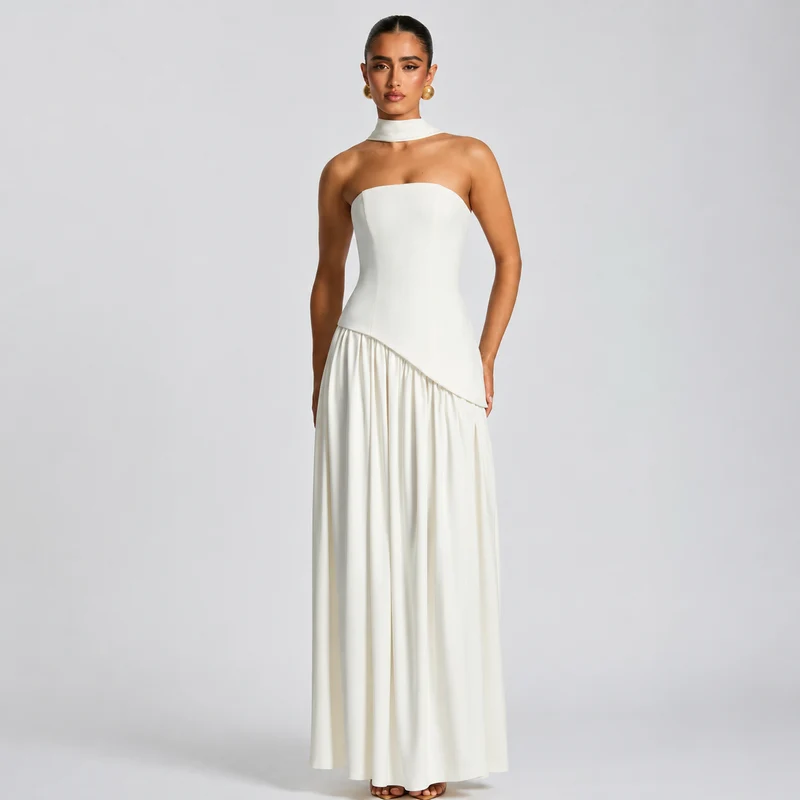 Fatimea - Stilvolles Tube-Top Maxikleid