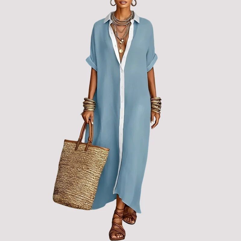 Talia - Lässiges Hemdblusenkleid mit Knopfleiste