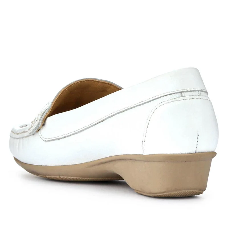 Leather Breathable Loafers - NAP41003 / 327 489 - White