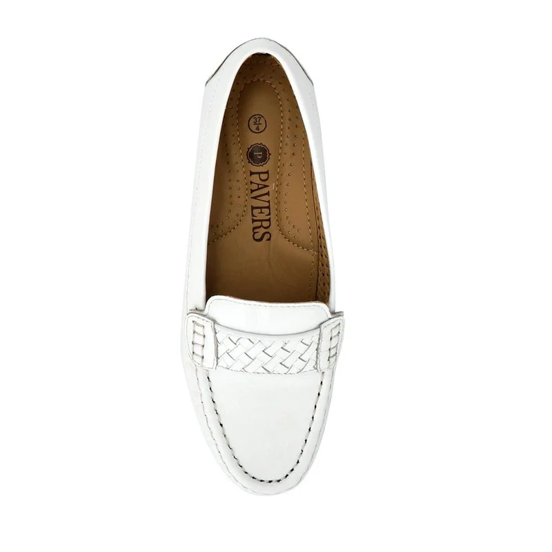 Leather Breathable Loafers - NAP41003 / 327 489 - White