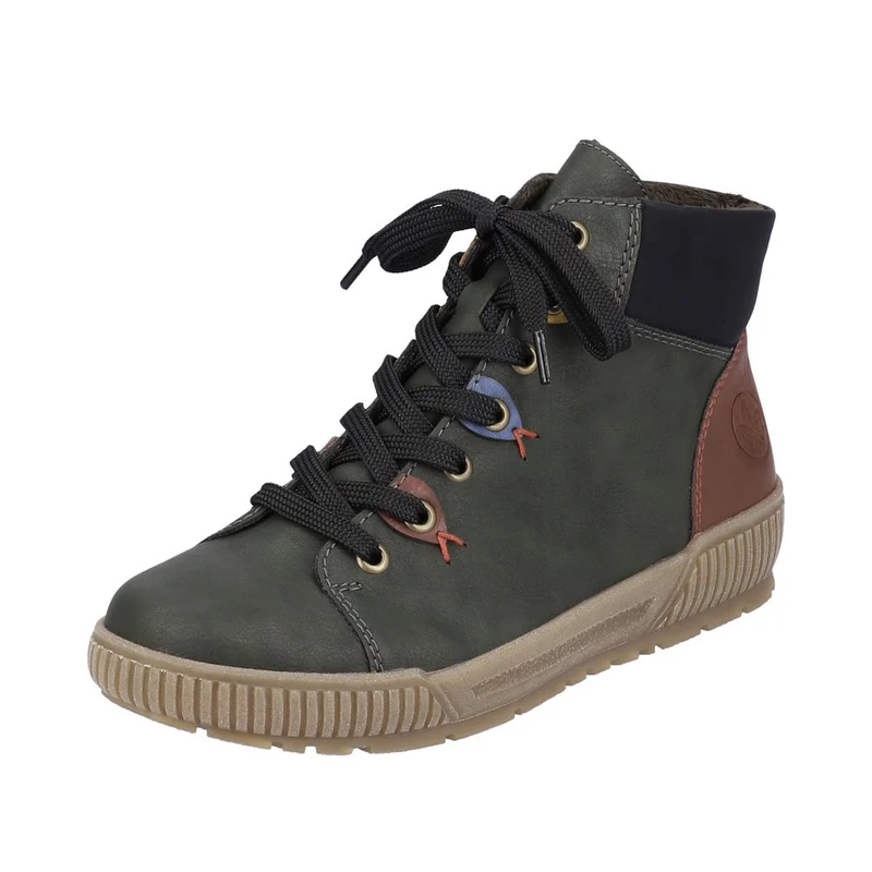 Rieker Damen-Stiefelette mit Fleece-Futter – Grün