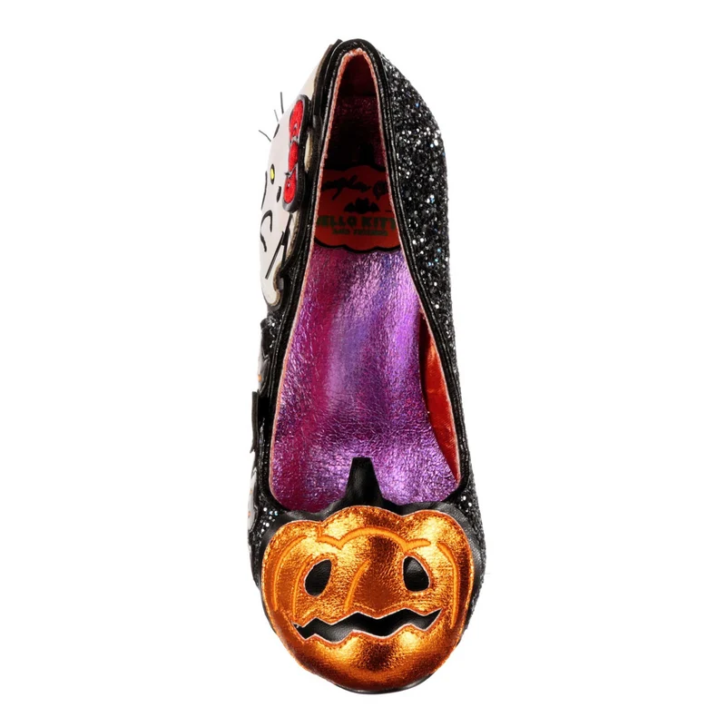 Irregular Choice Frauen Hello Kitty Halloween-Kürbis-Kitty-High-Heel - Schwarz