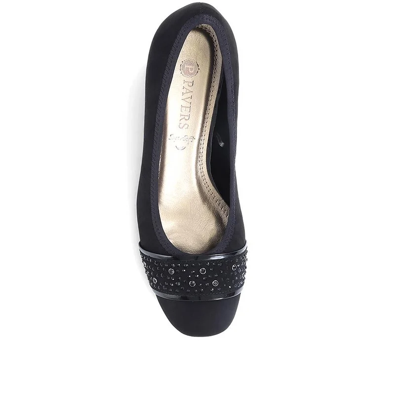 Block Heeled Court Shoes - PLAN36001 / 322 525 - Black