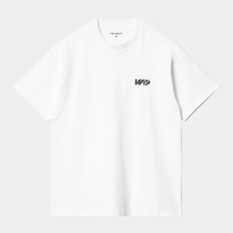 Carhartt WIP Herren Assemble Kurzarm-T-Shirt aus Bio-Baumwolle – Weiß / Rauchgrün