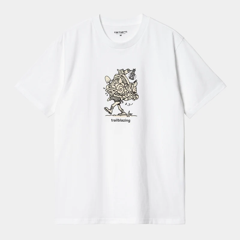 Carhartt WIP Herren Trailblazer Kurzarm-T-Shirt aus Bio-Baumwolle – Weiß