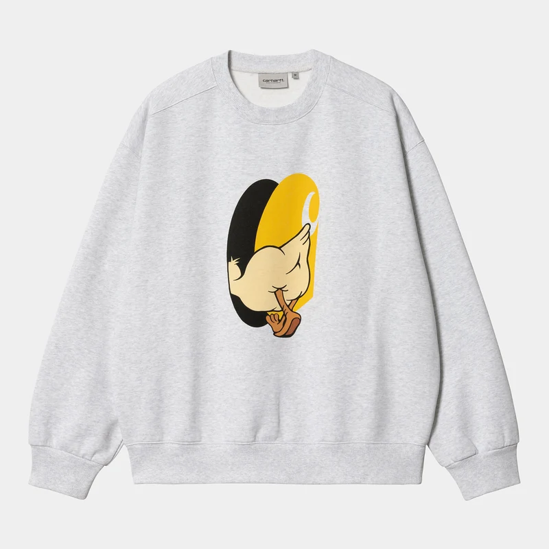 Carhartt WIP Mens Deadkebab Knock Knock Sweat Sweat Top – Ash Heather