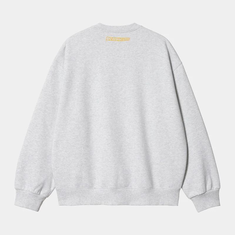 Carhartt WIP Mens Deadkebab Knock Knock Sweat Sweat Top – Ash Heather