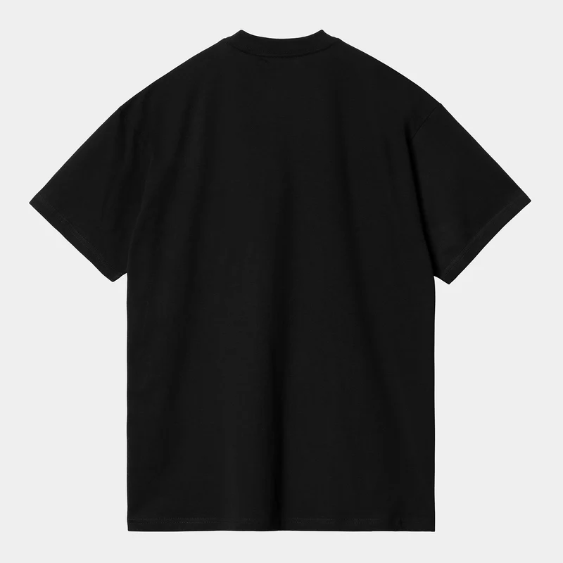 Carhartt WIP Herren Spin Script Kurzarm-Bio-T-Shirt – Schwarz