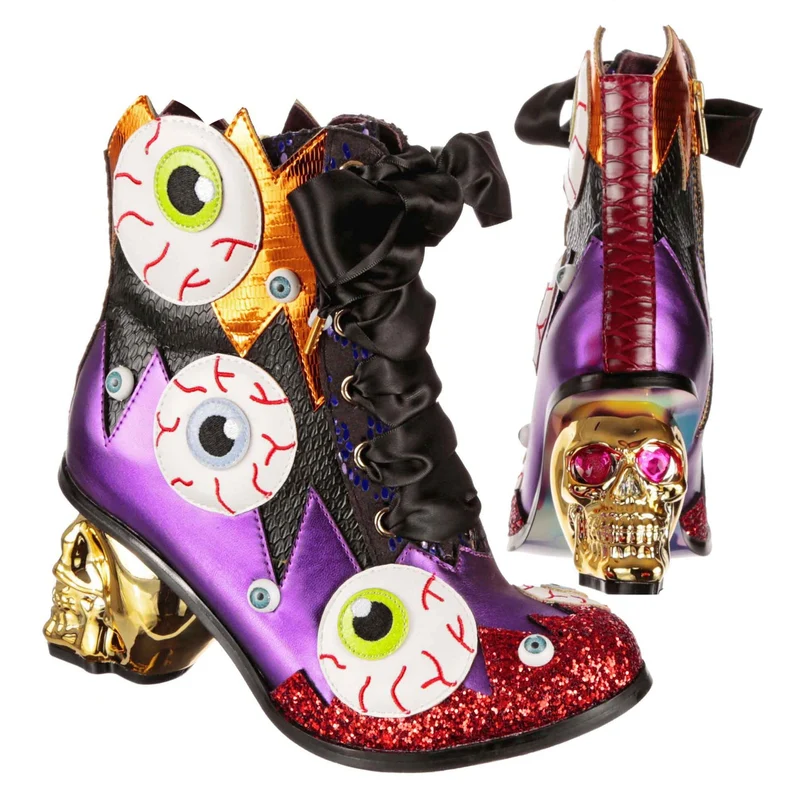 Irregular Choice Damen Halloween Skull It High Heel - Schwarz