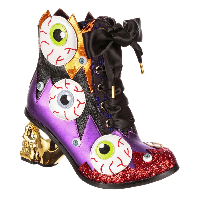 Irregular Choice Damen Halloween Skull It High Heel - Schwarz