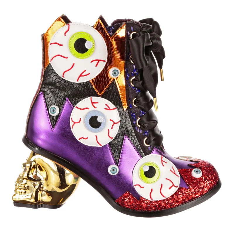 Irregular Choice Damen Halloween Skull It High Heel - Schwarz
