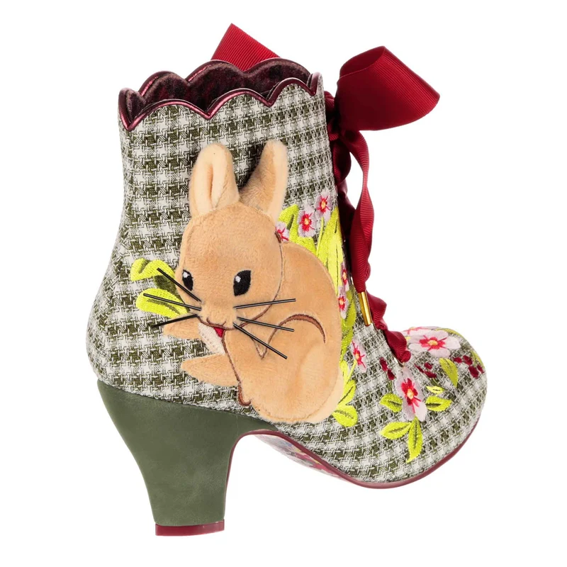 Irregular Choice Damen High Heels mit Hasenschleife – Grün
