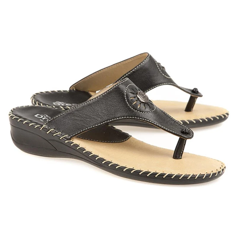 Fly Flot Leather Toe Post with Metal Centre Stud - KFFLY1901 / 146 506 - Black