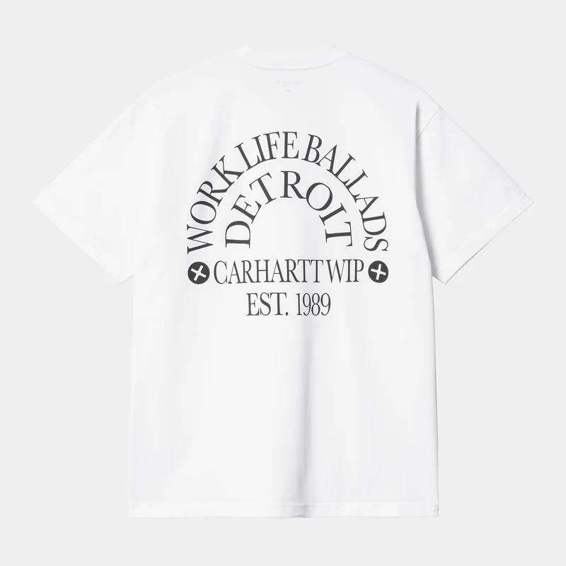 Carhartt WIP Arbeits-Uni-T-Shirt für Herren – Weiß / Schwarz