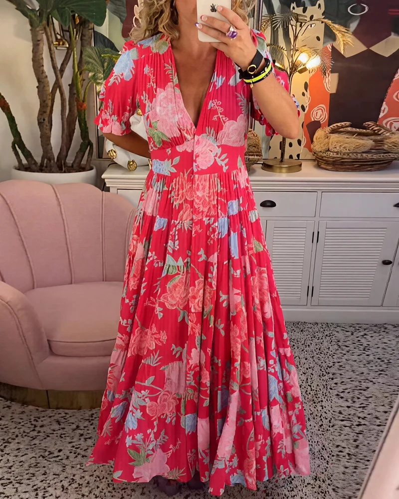 Emma - Damen Maxikleid mit Blumenprint