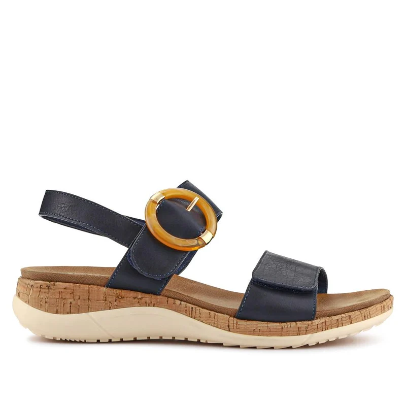 Adjustable Buckle Slingback Comfort Sandals - BAIZH39003 / 325 100 - Navy