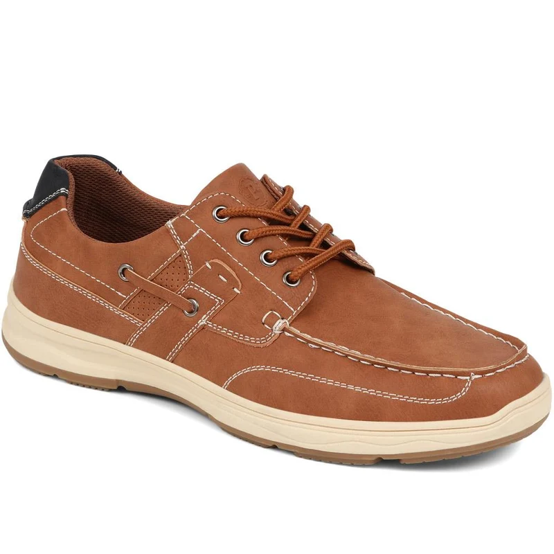 Wide Fit Casual Lace Up Shoes - CHANG39005 / 324 984 - Tan