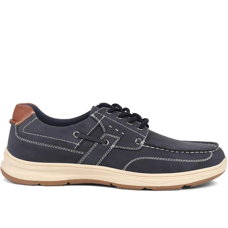 Wide Fit Casual Lace Up Shoes - CHANG39005 / 324 984 - Navy