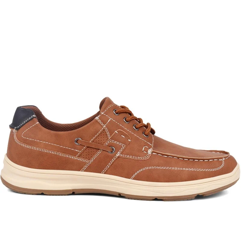 Wide Fit Casual Lace Up Shoes - CHANG39005 / 324 984 - Tan