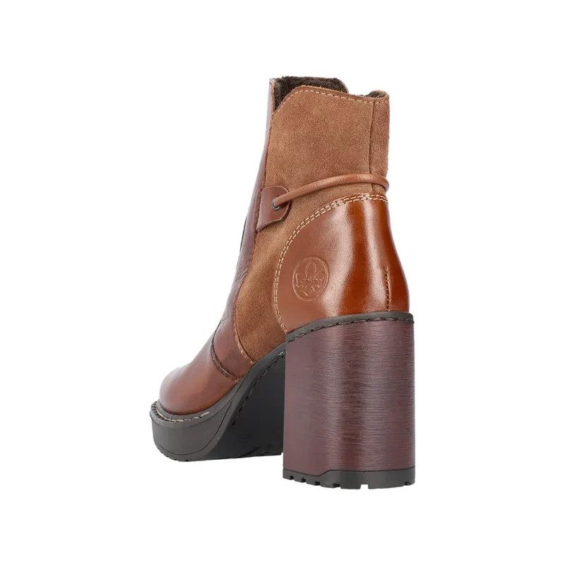 Rieker Modische Damen-Stiefelette aus Leder – Braun