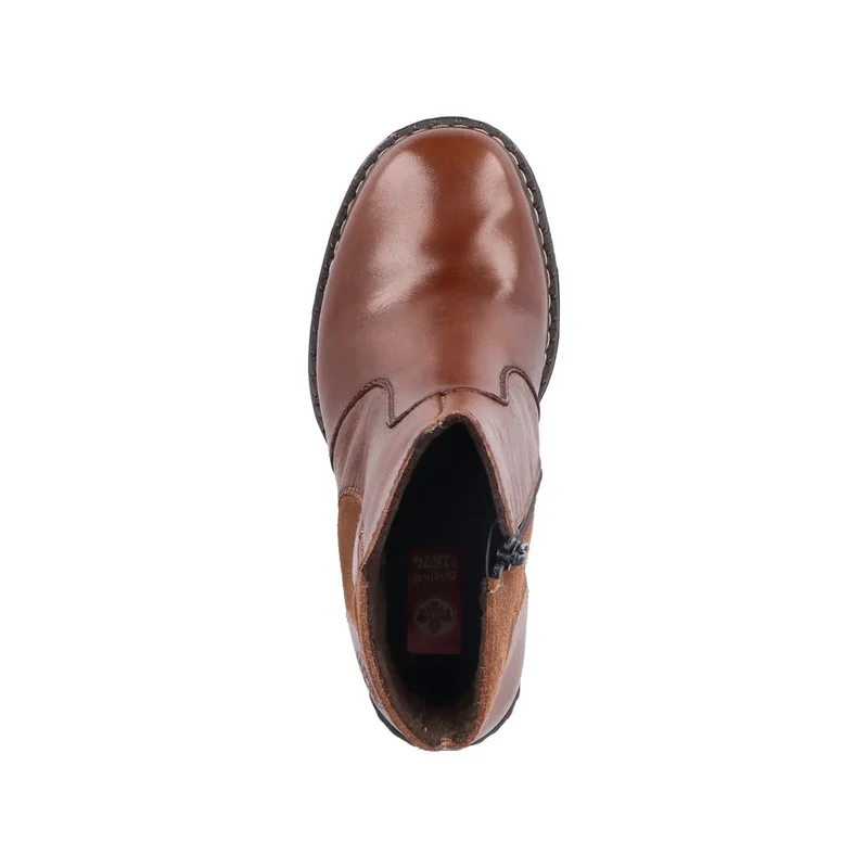 Rieker Modische Damen-Stiefelette aus Leder – Braun