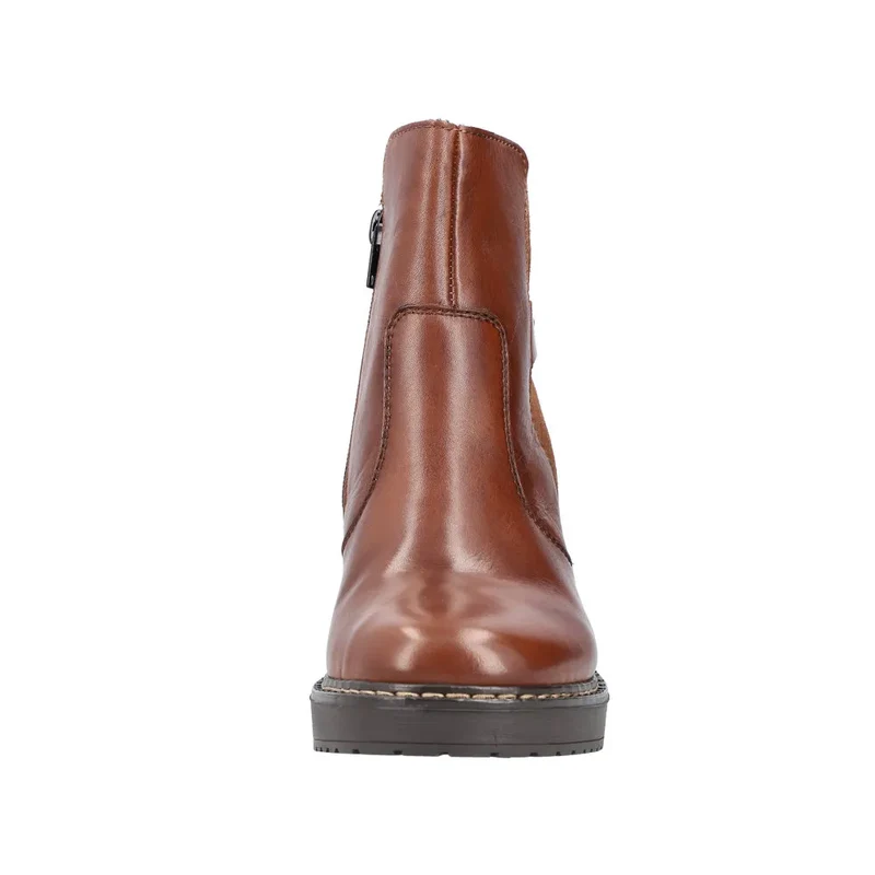 Rieker Modische Damen-Stiefelette aus Leder – Braun